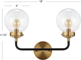 Ellie Black and Brass Dobule Sconce