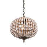 WOOD BEAD VINTAGE PENDANT LIGHT