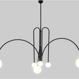 Italian Led Iron Gold/Red and White Chandelier