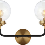 Ellie Black and Brass Dobule Sconce