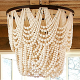 French wood bead chandelier