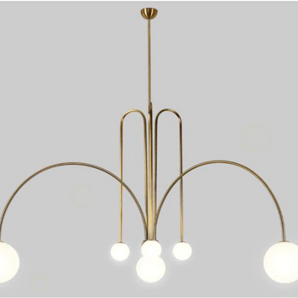 Italian Led Iron Gold/Red and White Chandelier