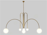 Italian Led Iron Gold/Red and White Chandelier