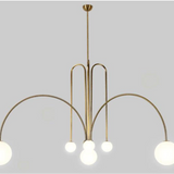 Italian Led Iron Gold/Red and White Chandelier