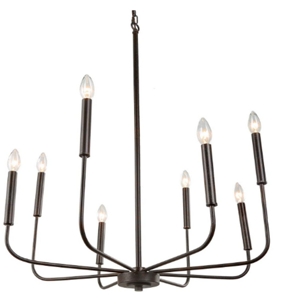 cupless candle stick dark bronze farmhouse chandelier