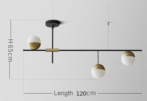 mid century modern 3 light counter light