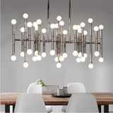 big multi-head chrome modern chandelier