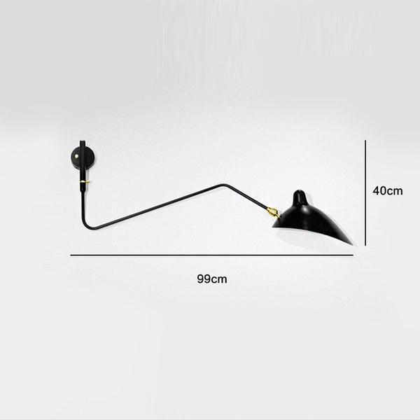 one head black wall lamp serge mouille