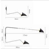 two head black serge mouille wall light.