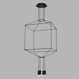 minimalist black led chandelier cube