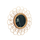 Compact Wall Rattan Mirror