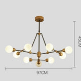 BLACK AND GOLD MID CENTURY CHANDELIER