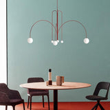 modern minimalist red and white chandelier