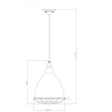 measures of white industrial pendant light
