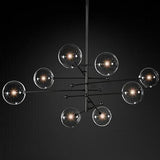 black 8 head hand blown mobile branching chandelier