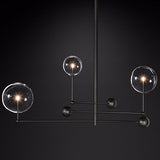 black 3 head hand blown mobile branching chandelier