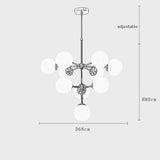 MOIS Frosted Glass 10 Bulb Chandelier