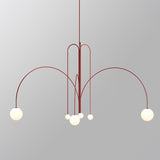 minimalist red and white light fixture