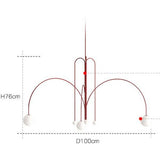 Italian Led Iron Gold/Red and White Chandelier