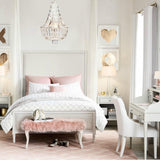 imperial crystal bead chandelier in white and pink room idea