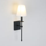 SONIA Single Classic Wall Sconce Flared White Textile Shade