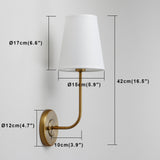 PINO Single classic Cuntry Sconce with  White Fabric Shade