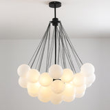 balloon bouquet black frosted glass chandelier