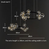 Dublin Round Bubble & Iron Black Chandelier