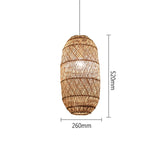 26 cm diameter rattan pendant light