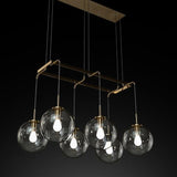 antique gold cage 6 head globe chandelier
