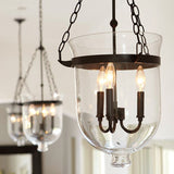 Urn clear 3 light pendant