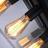 4 lights farmhouse linear chandelier filament edison bulb
