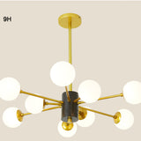 black and gold chandelier multi globe 9 head