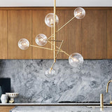 gold geometric globe chandelier