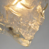 glass skull pendant light detail