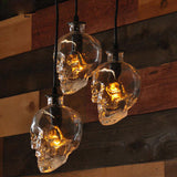 clear glass skull chandelier