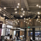 real display golden multihead light fixture