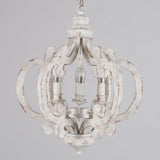 white vintage wood chandelier