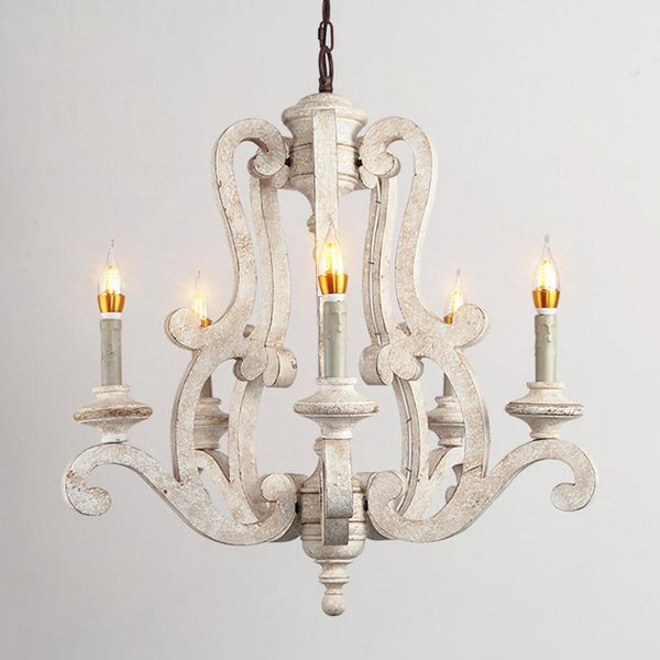 white wood vintage chandelier