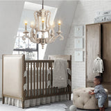 white wood nursery vintage chandelier