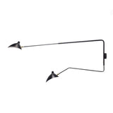 two head black serge mouille wall light.