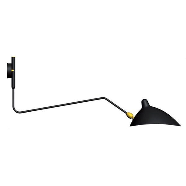one head black serge mouille wall light.
