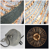 detail white boho beaded chandelier