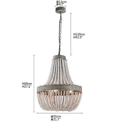 medium white beaded chandelier