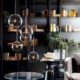ultra modern minimalist pendant light clear glass bubble with led light