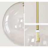detail of clear glass modern led pendant light