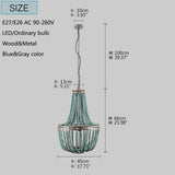 wood bead big chandelier