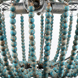 wood bead chandelier