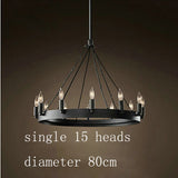 big  black round steel chandelier 15 lights