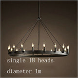 big  black round steel chandelier 18 lights